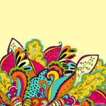 Slika Seamless pattern background with abstract ornaments Hand draw i